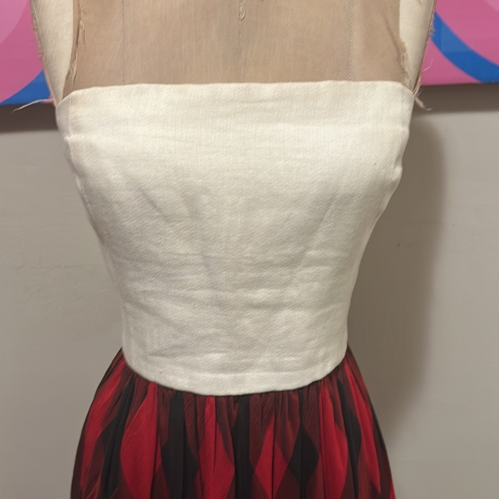 Bill Blass Harlequin Strapless Gown Long Dress - Picture 3 of 16